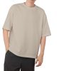 Premium Blank Drop Shoulder-Lycra Fabric-Biscuit