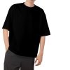 Premium Blank Drop Shoulder-Lycra Fabric-Black