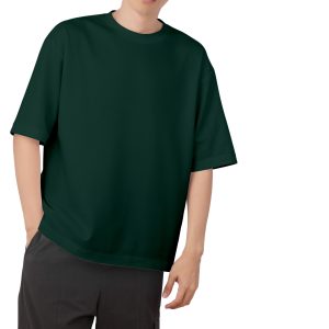Premium Blank Drop Shoulder-Lycra Fabric-Green