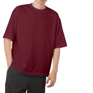 maroon cotton drop tshirt
