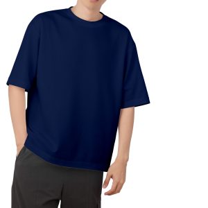 Premium Blank Drop Shoulder-Navy