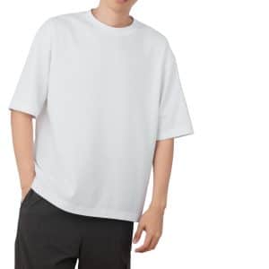 Premium Blank Drop Shoulder-Lycra Fabric-White