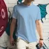 Premium Blank T-shirt-Sky