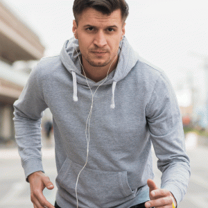 Basic Hoodie For Mens-Grey