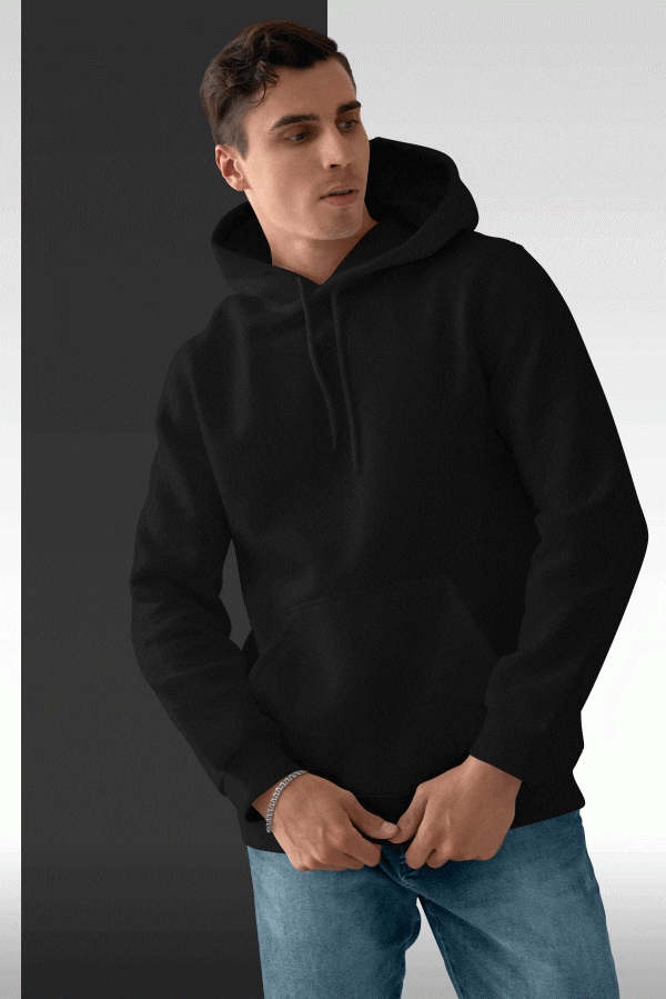 Basic Hoodie For Mens-Black