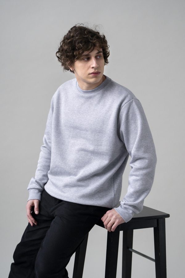 Basic Sweatshirt For Mens-Grey