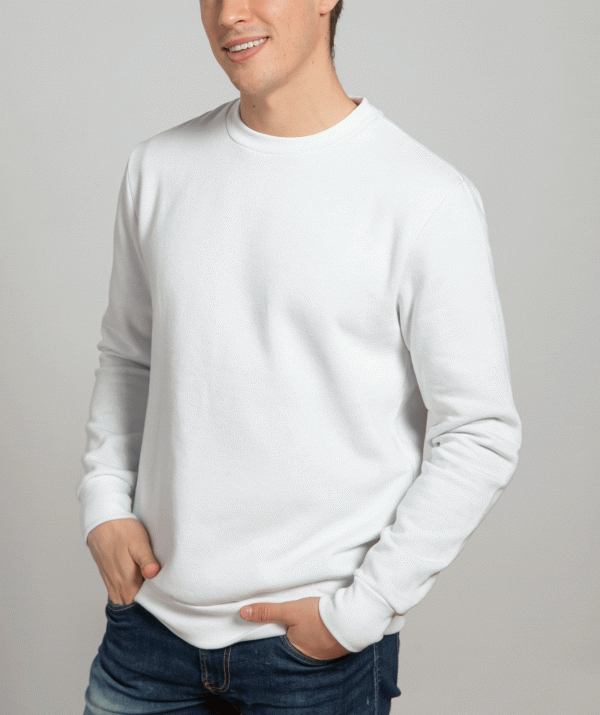Basic Sweatshirt For Mens-White