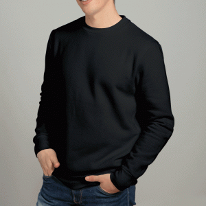Basic Sweatshirt For Mens-Black