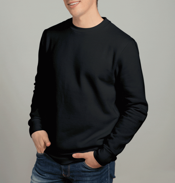 Basic Sweatshirt For Mens-Black