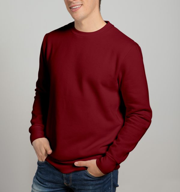 Premium Sweatshirt For Mens-Maroon