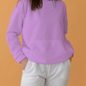 Drop Shoulder Hoodie For Girls-Levender