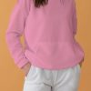 Drop Shoulder Hoodie For Girls-Pink