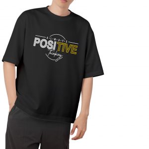 Always Positive Drop Shoulder Tees-Black