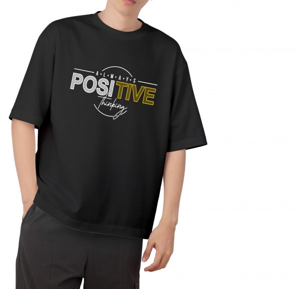 Always Positive Drop Shoulder Tees-Black