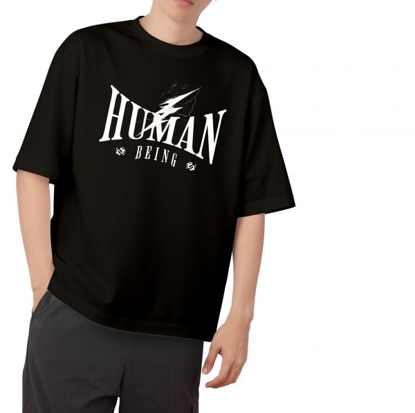 Human Being Drop Shoulder-Black