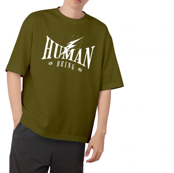 Human Being Drop Shoulder-Olive