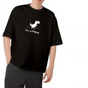 I'm Offline Drop Shoulder-Black