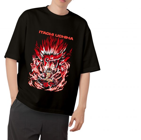 Itachi Uchiha Drop Shoulder-Black
