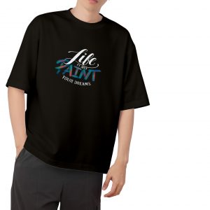 Life Is Art Drop Shoulder-Black