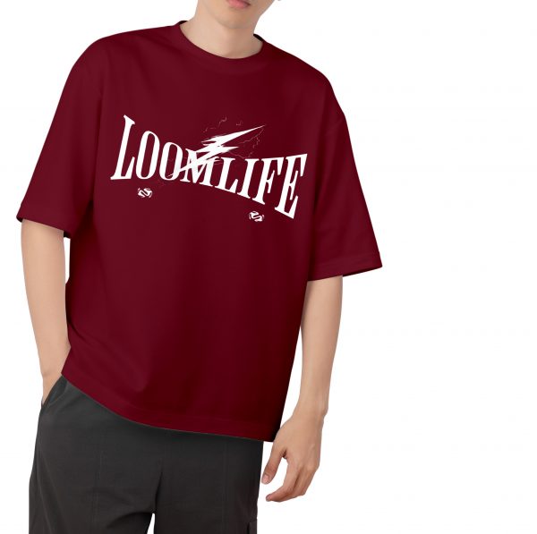 Loomlife Drop Shoulder-Maroon