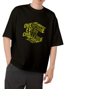 Overcome Every Challenge Drop Shoulder-Black