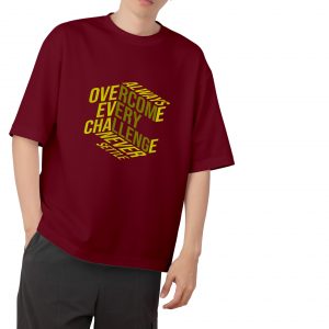 Overcome Every Challenge Drop Shoulder-Maroon