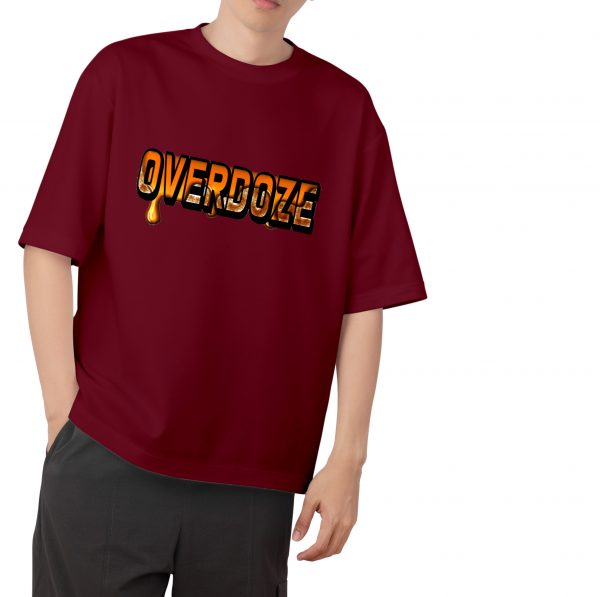 Overdoze Drop Shoulder-Maroon