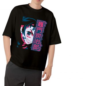 Tanjiro Demonio Drop Shoulder-Black