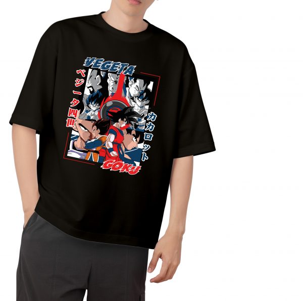VEGETA VS GOKU Drop Shoulder-Black