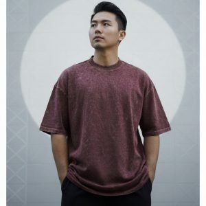 Acid Wash Drop Shoulder-Coffee