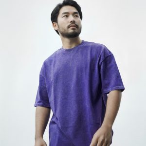 Acid Wash Drop Shoulder-Purple